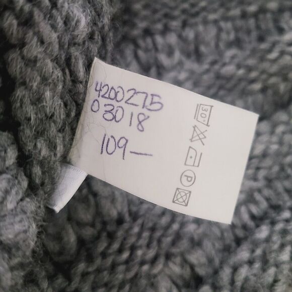 Crossley Womens Wool Chunky Knit Sweater M Alpaca Blend Turtleneck Pullover Gray - Picture 8 of 10